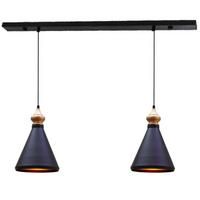 PENDELLEUCHTE Parallelspur 2-tlg - Schwarz, Metall (25/25/40cm) - Bamyum