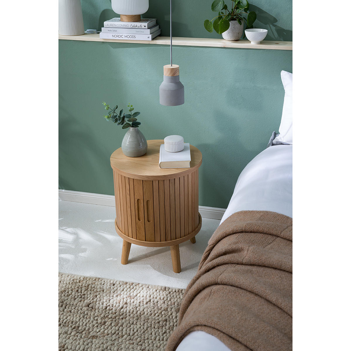 BEISTELLTISCH - Echtholzfurnier - Eichefarben, Holzwerkstoff (45/45/55cm) - home24