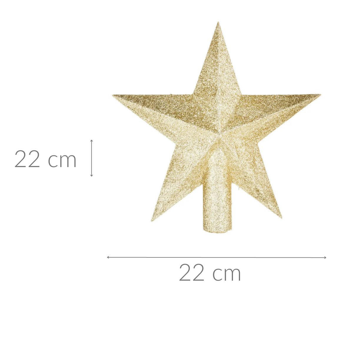 STERN für die Baumspitze mit Pailletten 22/4,7/22 cm - Goldfarben, Kunststoff (22cm) - Atmosphera Createur d´interieur
