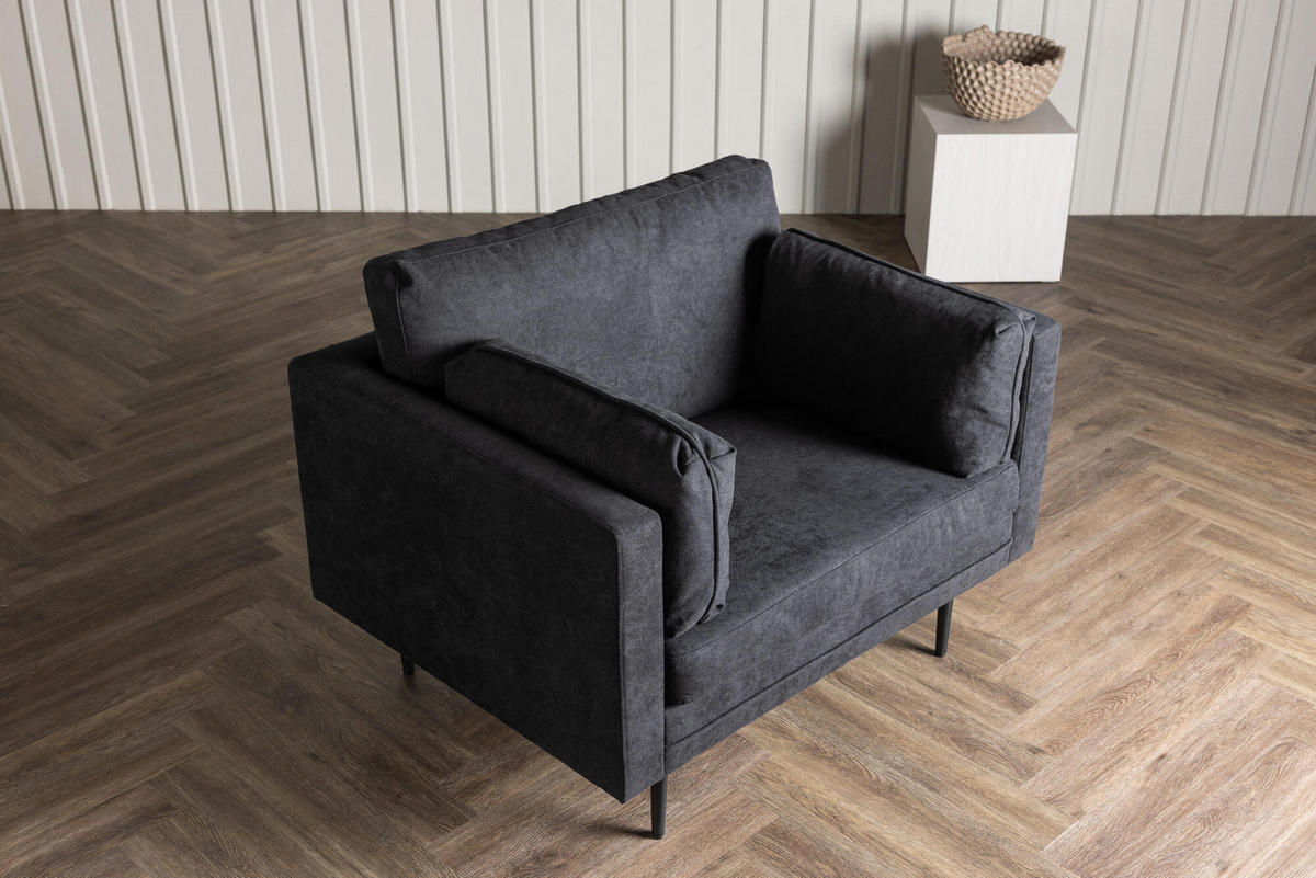 SESSEL BOOM Schwarz 110x90x88 cm - Schwarz, Textil (110/88/90cm) - FURNLUX