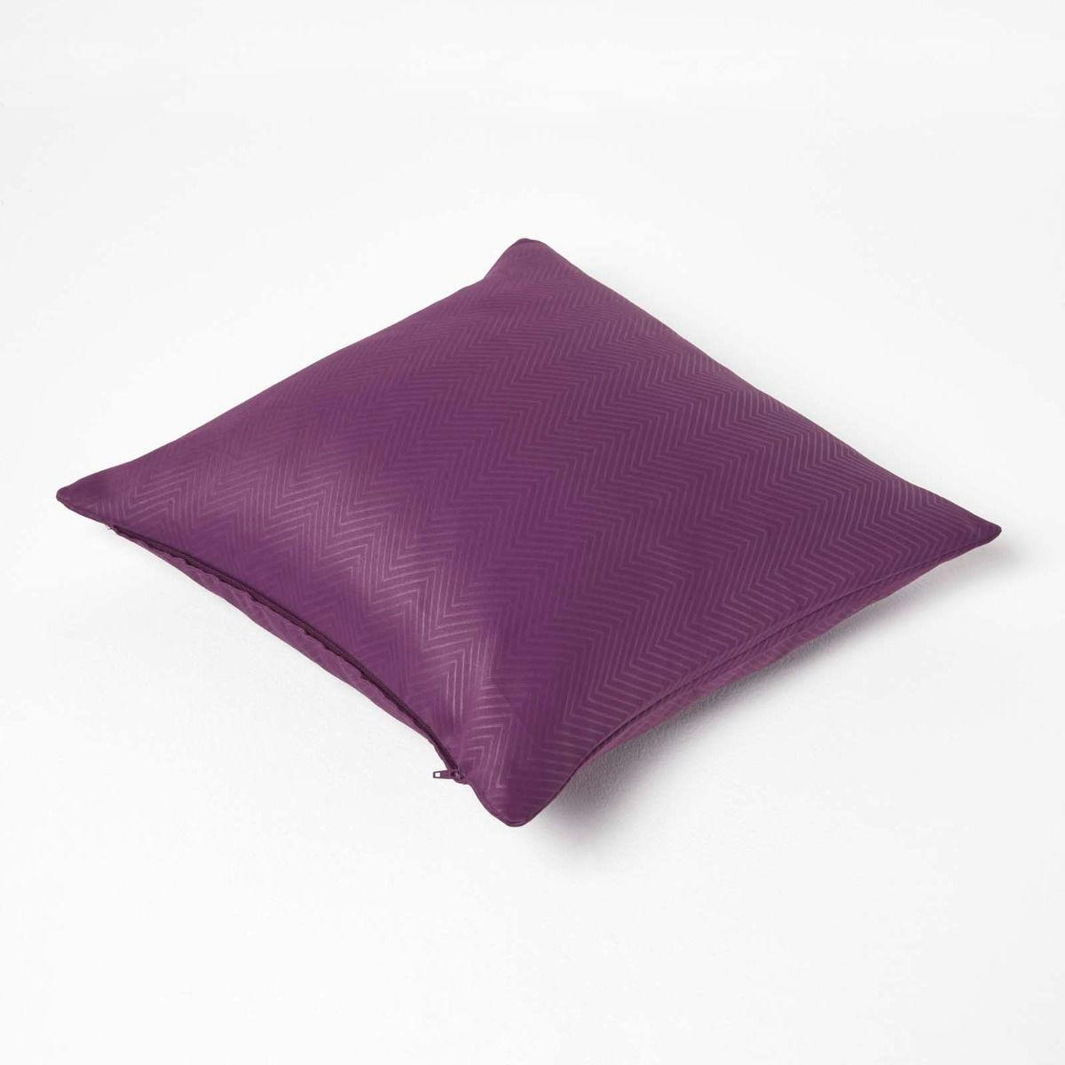KISSENHÜLLE Fischgrät-Muster 45/45 cm - Aubergine, Textil (45/45cm) - Homescapes
