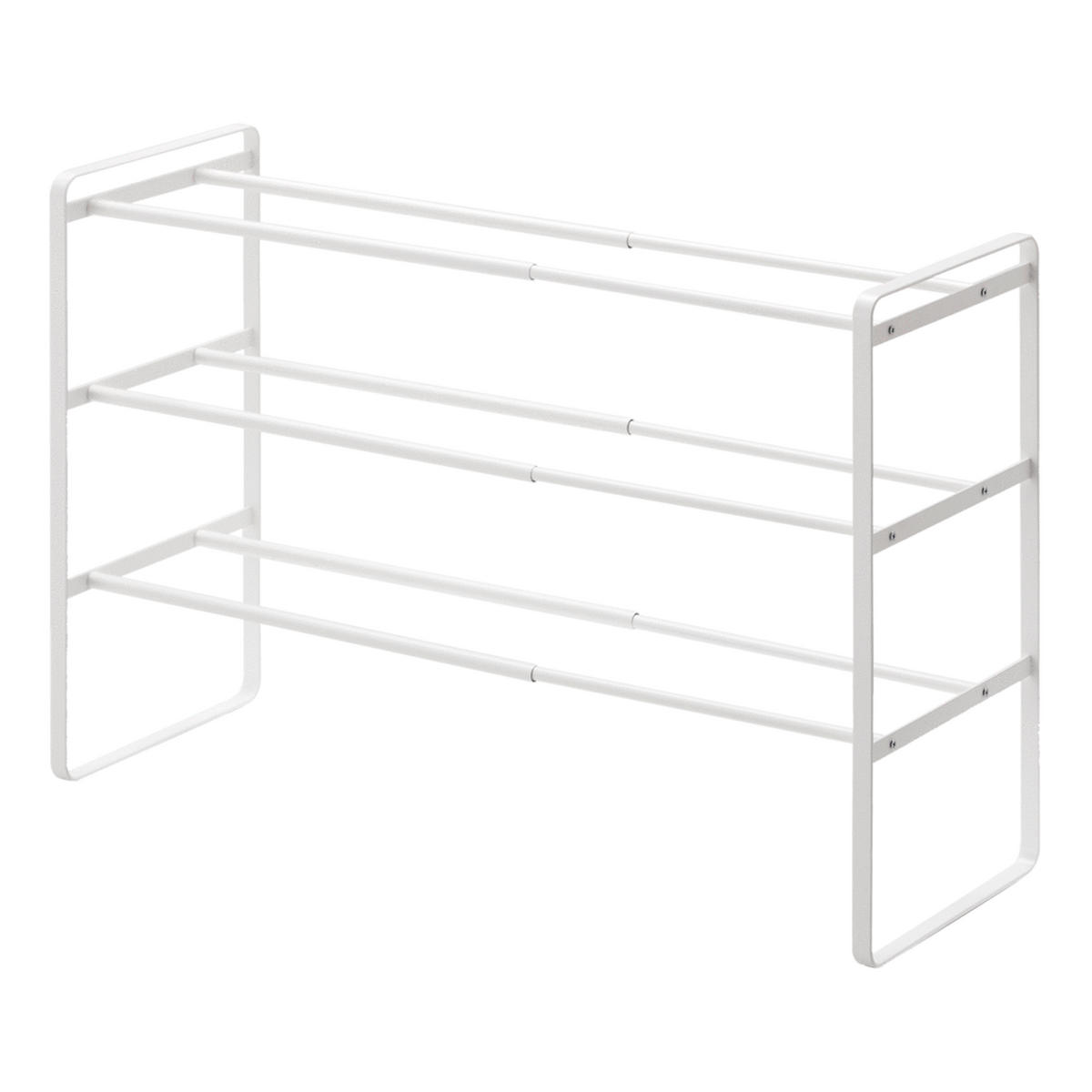 YAMAZAKI Schuhregal Frame 7555 - Verstellbar für 9-16 Paar Schuhe in Weiß - Weiß, Metall (25/46/25cm) - Yamazaki