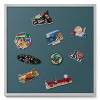 MAGNETTAFEL 50x50 cm Silberner Rahmen Dunkles Petrol - Blaugrau, Metall (50/50/0.4cm) - TULUP