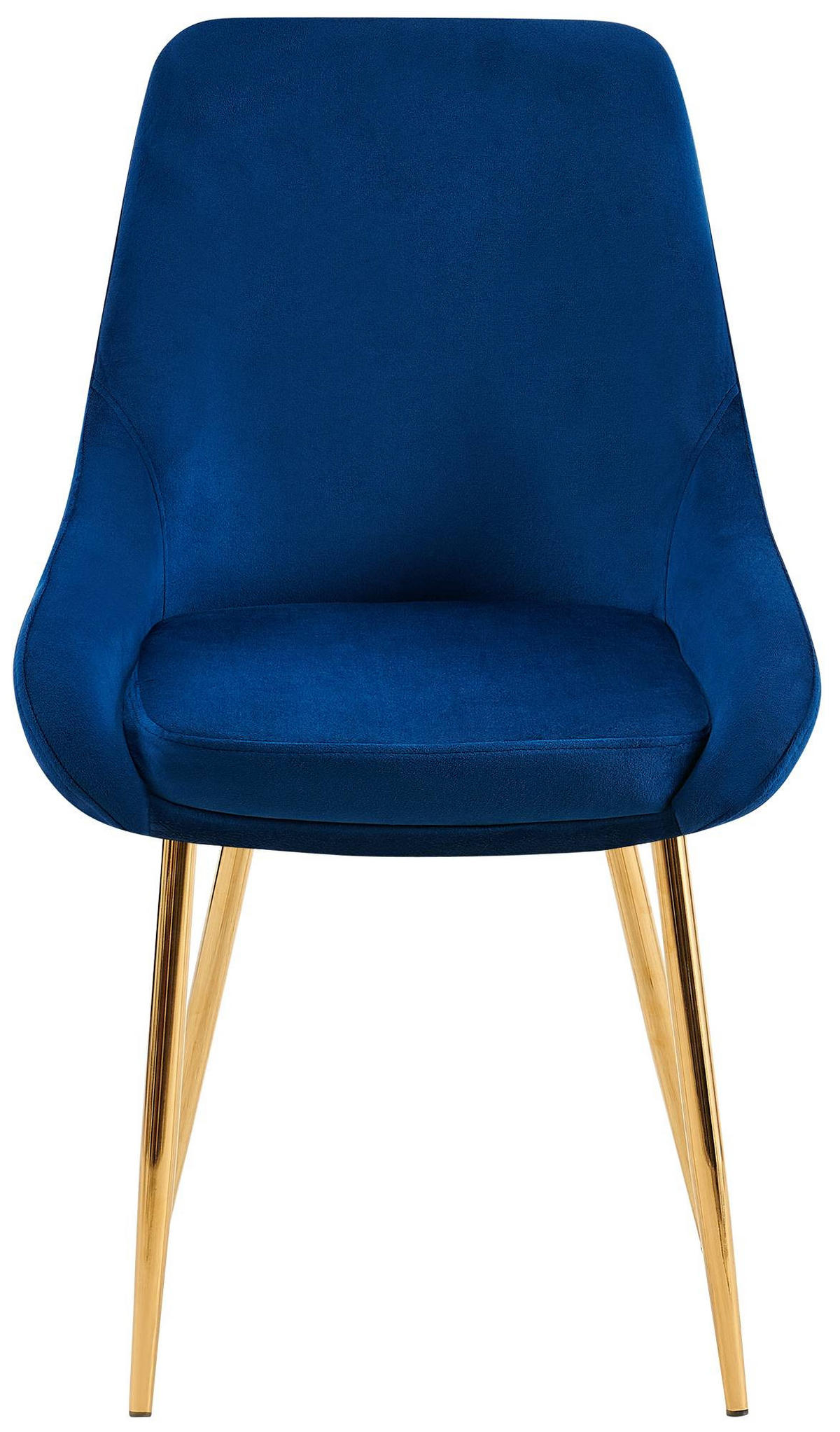 ESSZIMMERSTUHL 2er Set Samt Dunkelblau - Schwarz/Dunkelblau, Textil (50/86/53cm) - CLP