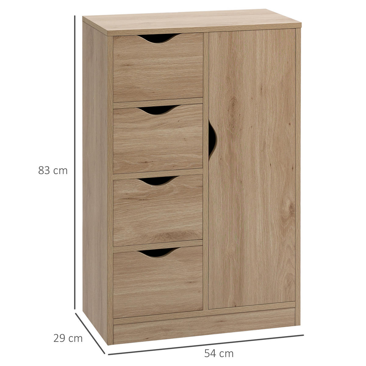 KOMMODE DE-12347 54/29/83 cm Braun - Braun, Holzwerkstoff (54/83/29cm) - ComfortXL
