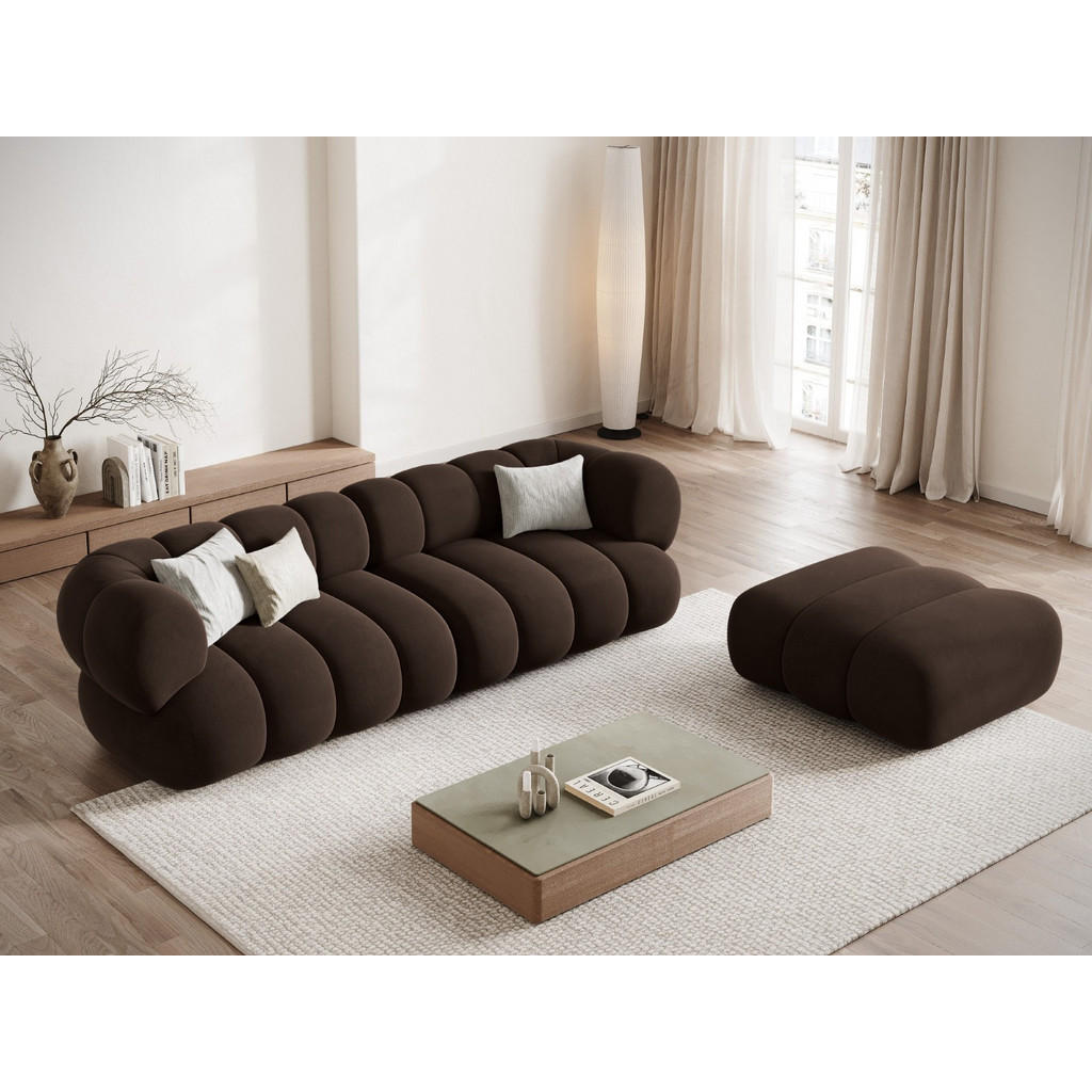 Thumbnail - Cosmopolitan Design Pouf, Dunkelbraun, Textil, 95x40x95 cm, Wohnzimmer, Hocker, Poufs