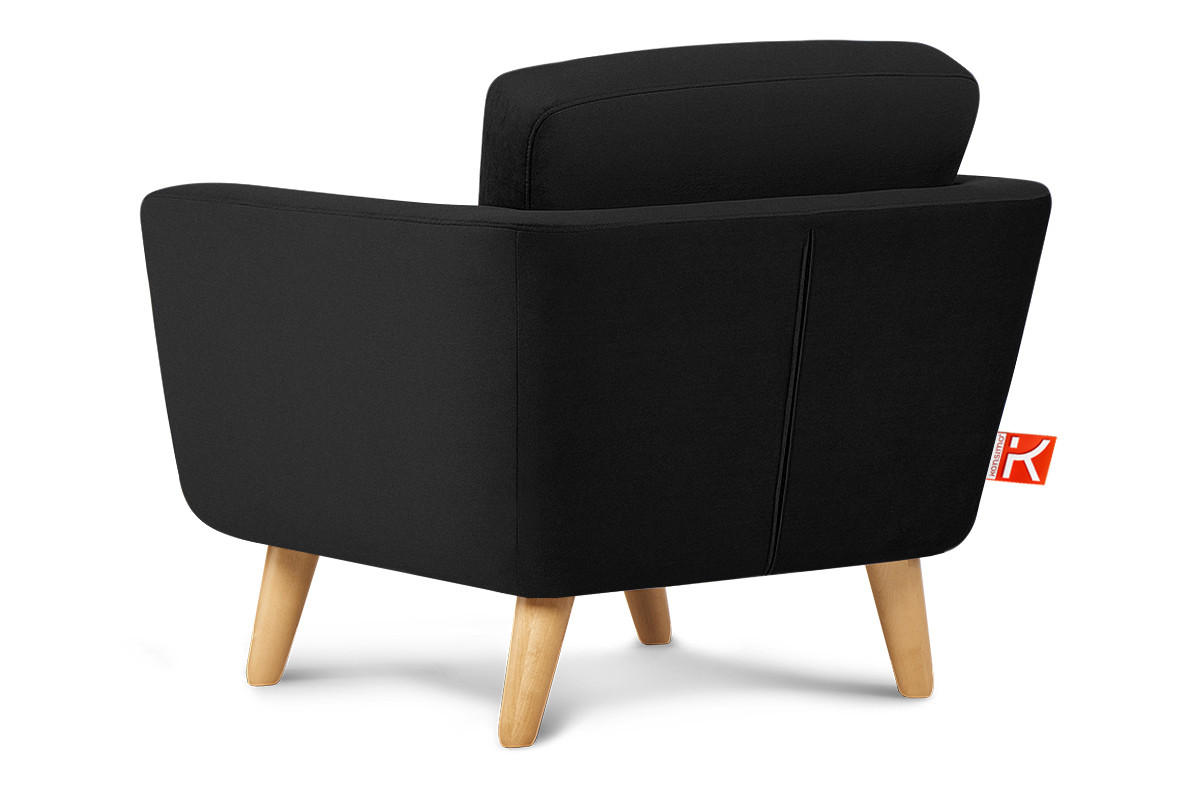 SESSEL TAGIO Massivholz-Beine, Schwarz - Schwarz/Braun, Buchenholz/Textil (86/80/88cm) - KONSIMO®