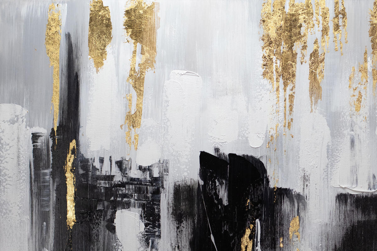 ÖLGEMÄLDE 120/80 cm - Schwarz, Holz/Textil (120/80cm) - KUNSTLOFT