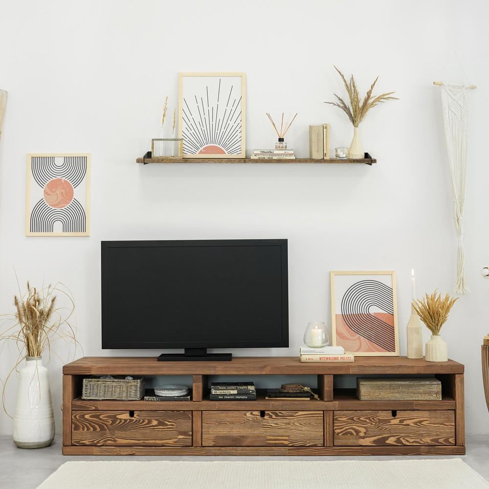 TV-SCHRANK aus Massivholz MARIKA 1 - Dunkelbraun, Holz (180/40/40cm) - Seart