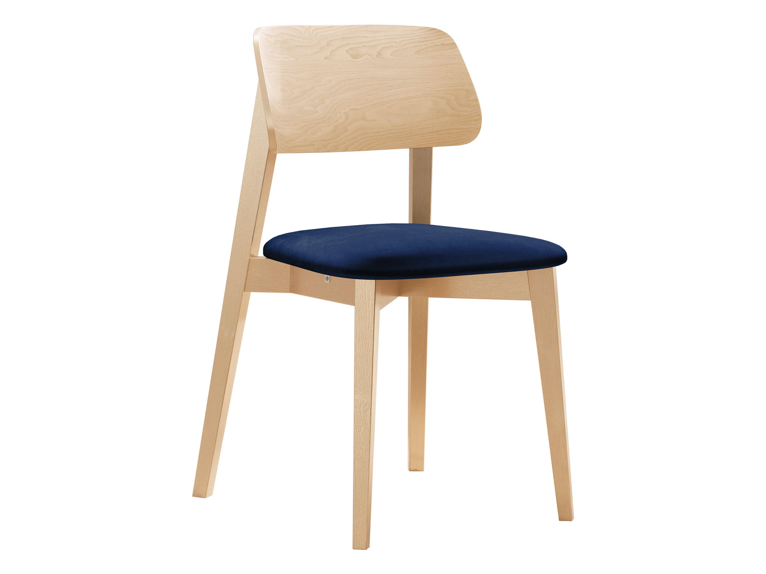 WOHNZIMMER STUHL KT63, Holzfarbe: Buche - Blau/Buchefarben, Holz/Textil (47/80/49cm) - MIRJAN24