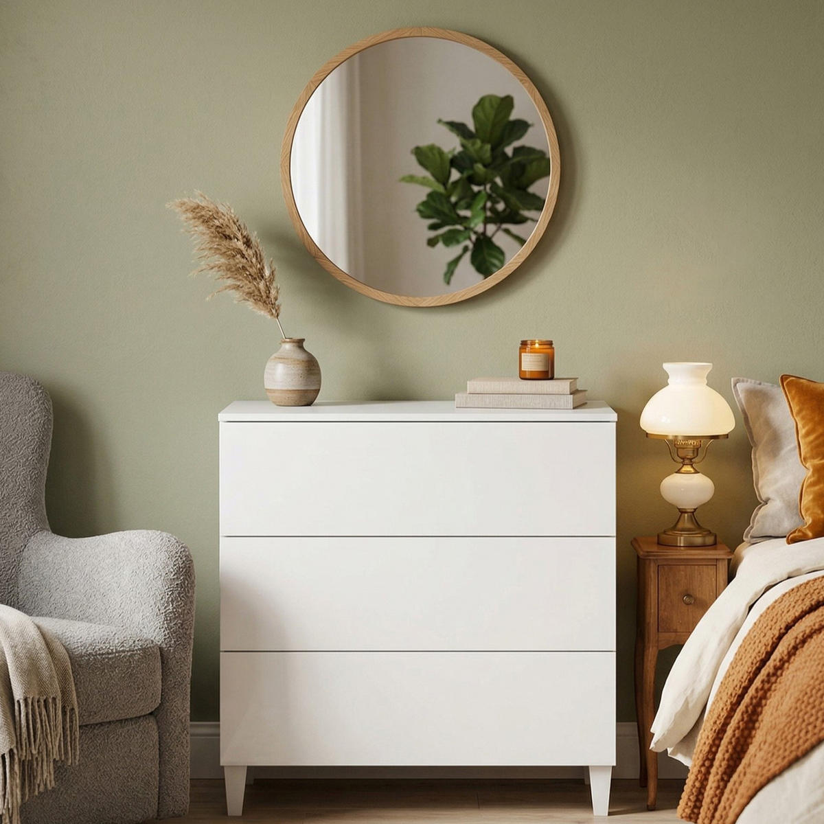 KOMMODE Weiß 40/80/80 cm - Weiß, Holzwerkstoff (80/80/40cm) - DMORA