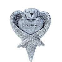 STEINFIGUR Hund Miss you Grabstein Steinguss frostfest - Grau, Stein (17/5/23cm) - stoneandstyle