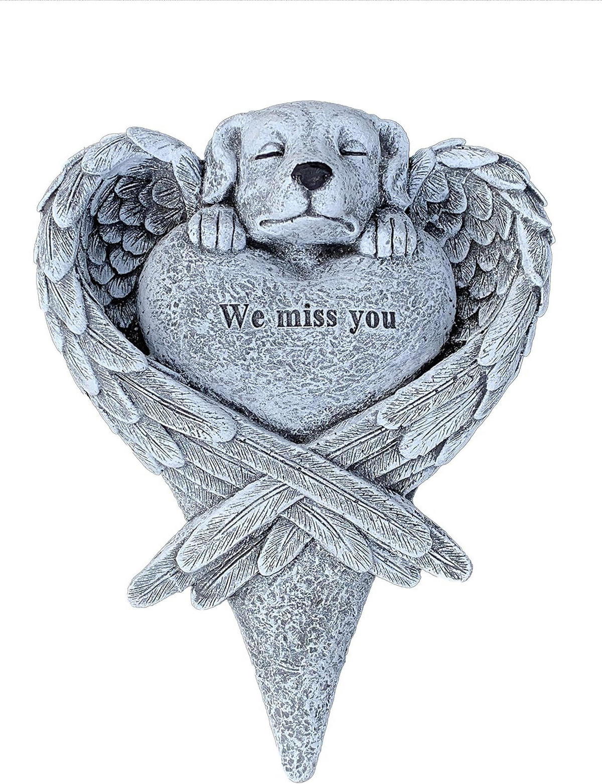STEINFIGUR Hund Miss you Grabstein Steinguss frostfest - Grau, Stein (17/5/23cm) - stoneandstyle