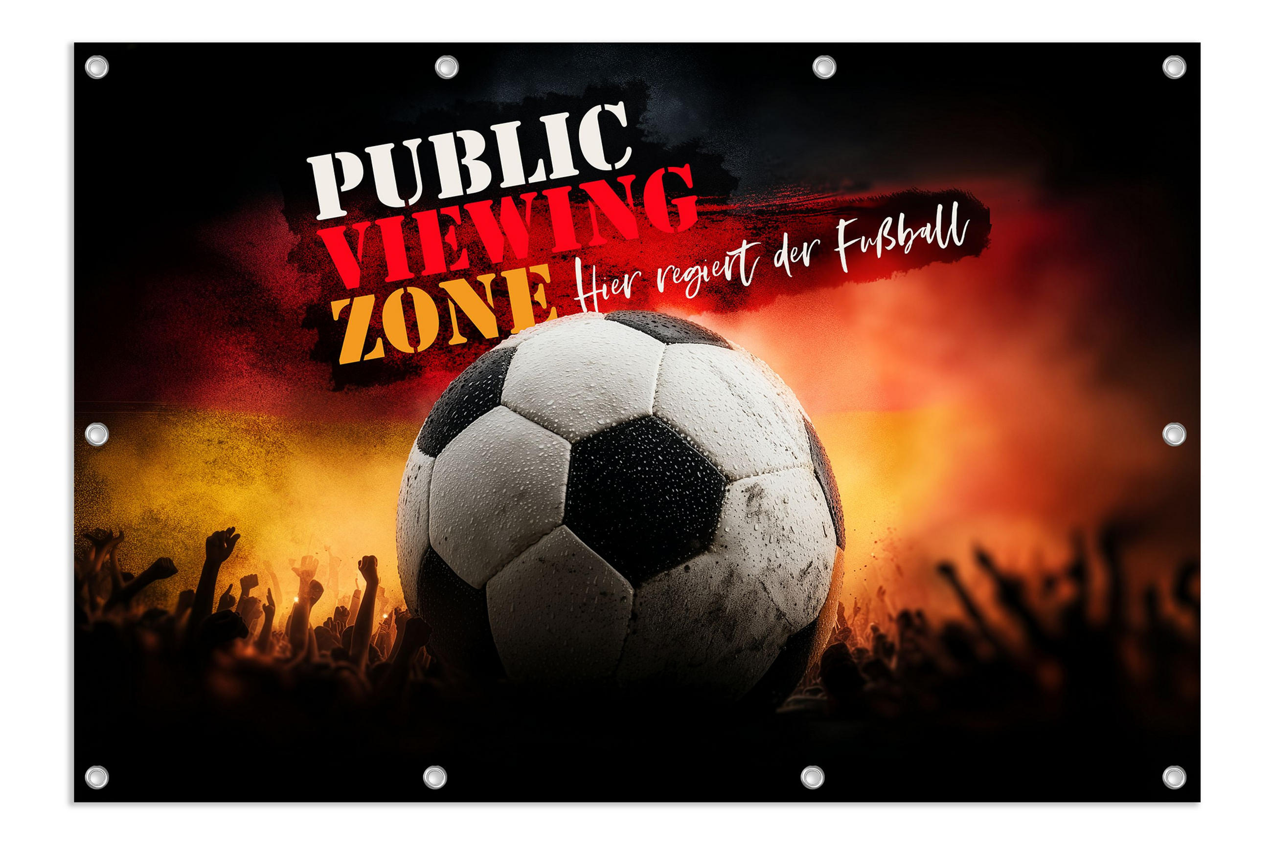 GARTEN-POSTER 120x80 cm Outdoor Deko Fußball WM - Goldfarben, Kunststoff (120/80/2cm)