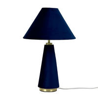 TISCHLAMPE - Dunkelblau, Textil/Metall (30/30/47cm) - Relaxdays