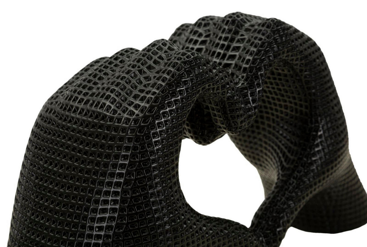 DEKOOBJEKT Hands Lover, schwarz, Polyresin, 25 x 7,5 x 13,5 cm - Schwarz, Kunststoff (25/13.5/7.5cm) - Mauro Ferretti