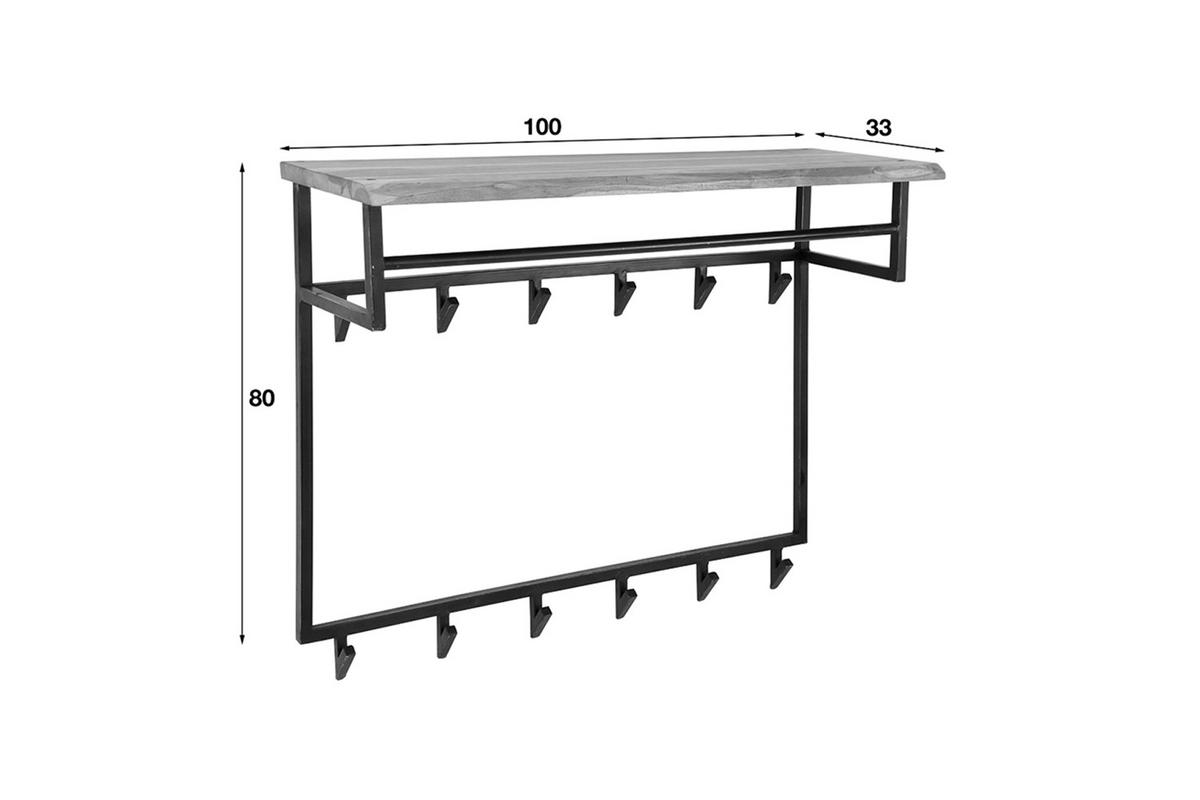GARDEROBE NEREA Schwarz Akazie - Schwarz, Metall (100/80/33cm) - KAWOLA