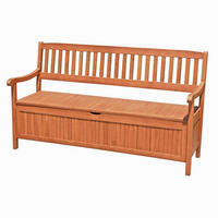 GARTENBANK Tallin 3-Sitzer mit Staufach Terrassenbank - Braun, Holz (157/90/59cm) - DELUKE