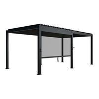 LAMELLENDACH Tahiti mit Seitenwand 3x5,9 m anthrazit - Anthrazit, Metall (300/240/590cm) - Juskys