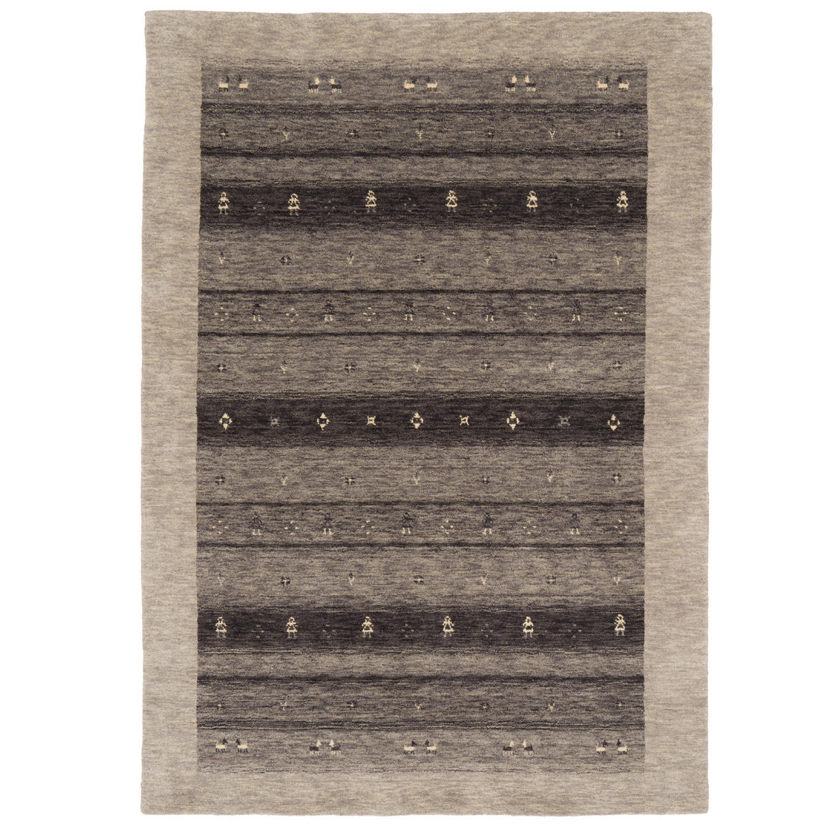 NATUR WOLLE TEPPICH GABBEH ESTA - Grau, Textil (200/290cm) - Pergamon