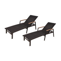 SONNENLIEGE Maria 2er Set Verstellbar Natur Eukalyptus Gartenliege - Naturfarben, Holz (72/54/197cm) - DELUKE