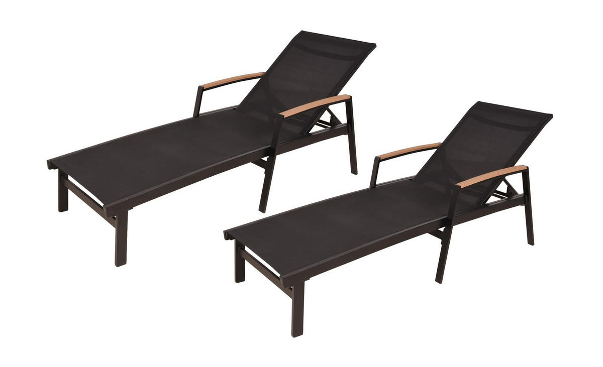 SONNENLIEGE Maria 2er Set Verstellbar Natur Eukalyptus Gartenliege - Naturfarben, Holz (72/54/197cm) - DELUKE