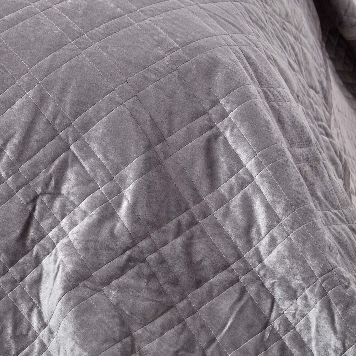 TAGESDECKE Samt 200/200 cm, geometrisch gemustert - Grau, Textil (200/200cm) - Homescapes