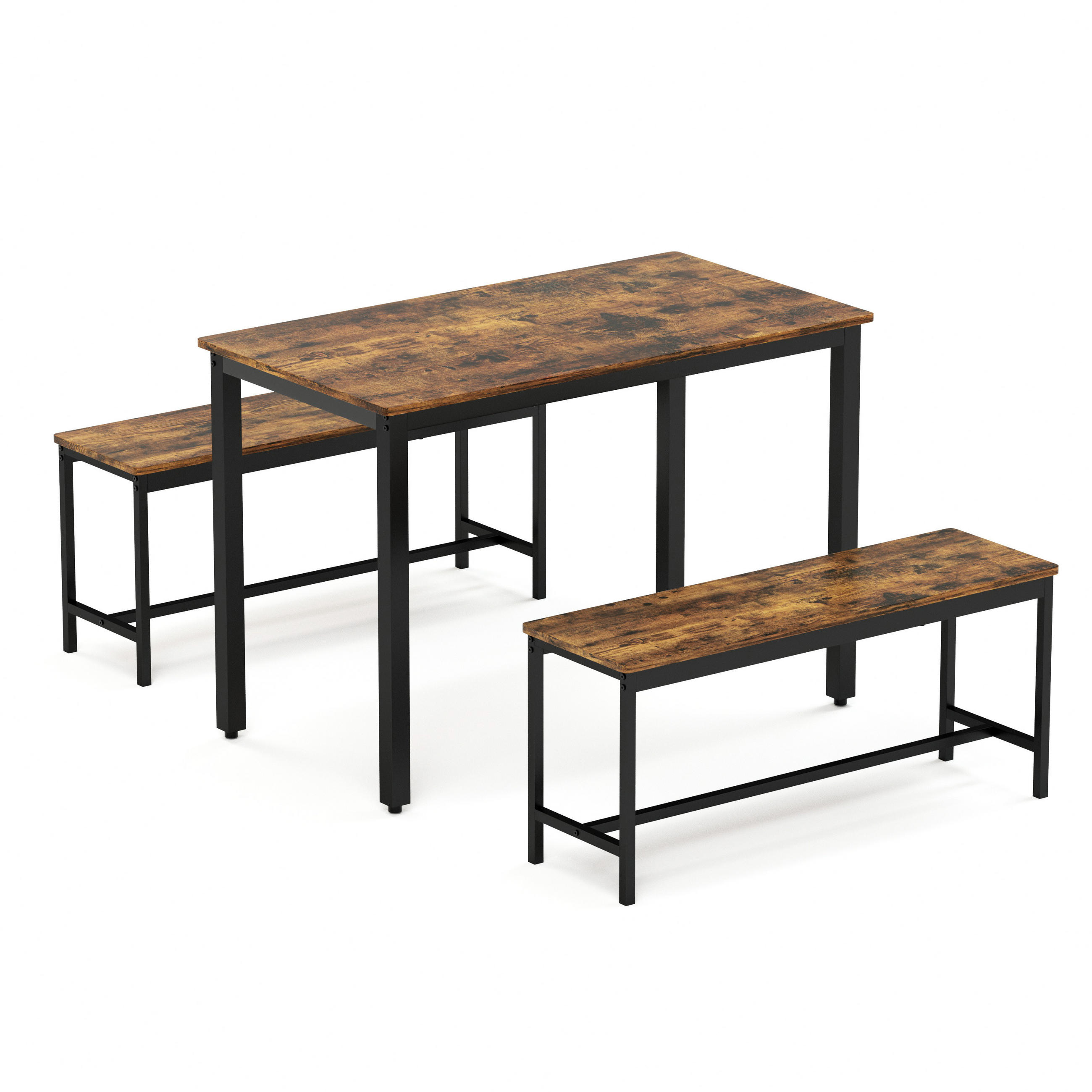 ESSGRUPPE DE-39327 4-teilig, mit 2 Bänken Braun - Braun, Holzwerkstoff (110/75/60cm) - ComfortXL