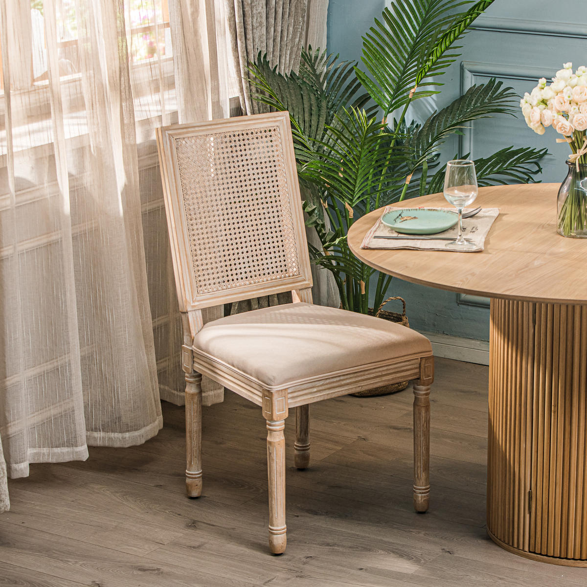 STUHL 2er-Set Holz Beige - Beige, Holz (50/98/59cm) - Nordlys