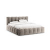 BETT mit Bettkasten und Kopfteil Lupine aus Chenille-Stoff cappuccino 160x200cm - Cappuccino, Textil (160/200cm) - Micadoni