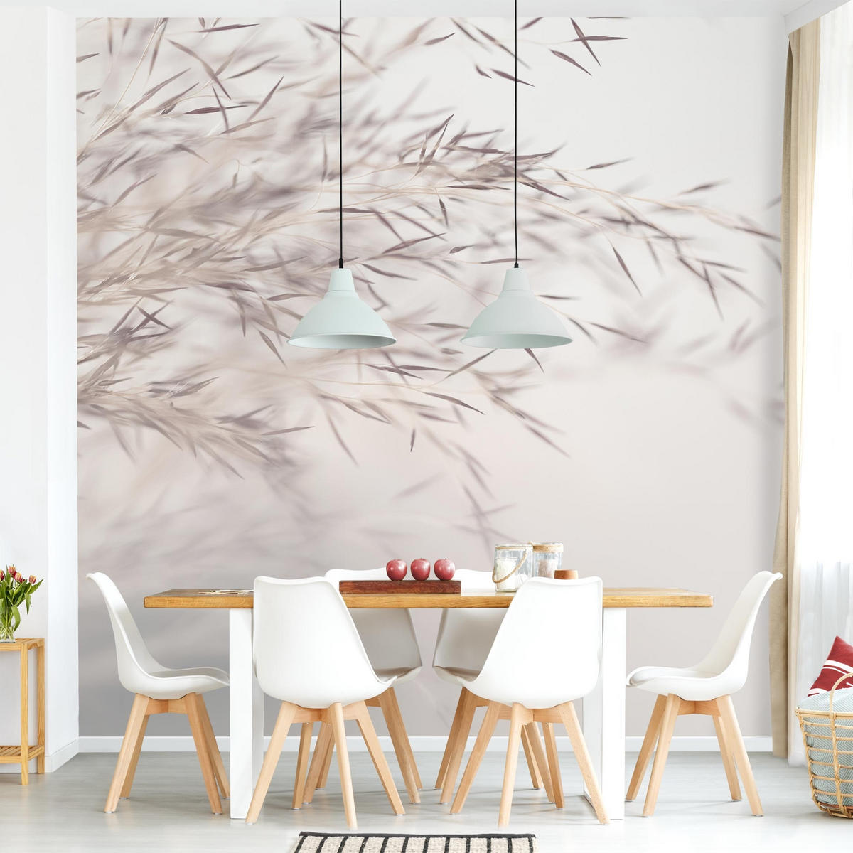 FOTOTAPETE Wiesengras Close Up 240/240 cm - Eichefarben, Papier (240/240cm) - Bilderwelten