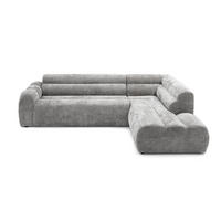 4-SITZER modulares Ecksofa VEER L Rechts, 283 x 190 cm, Chenille Webstoff Grau - Schwarz/Grau, Holz/Kunststoff (190/283cm) - Muffo