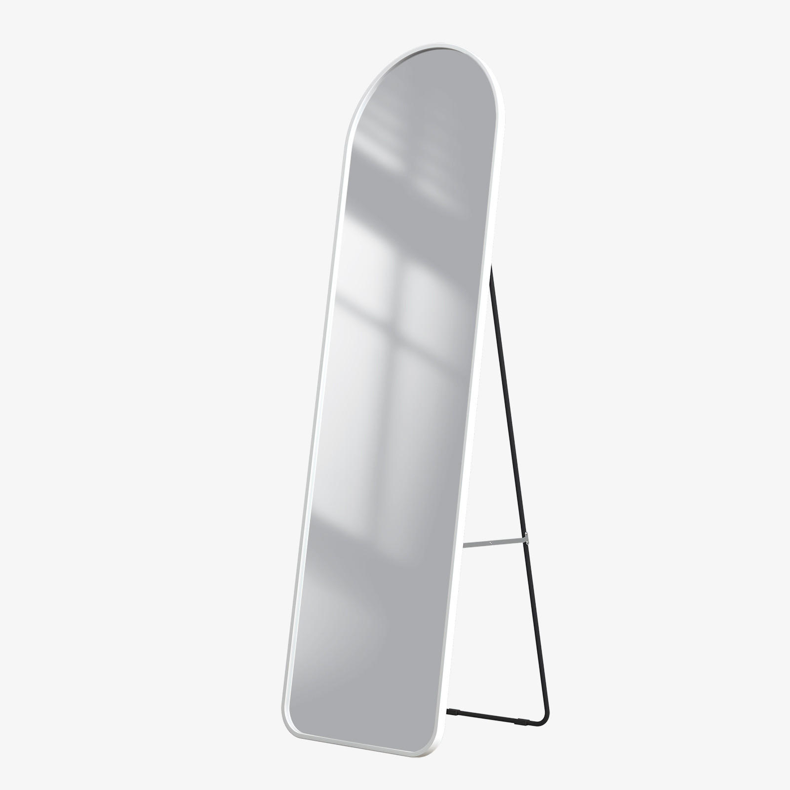 STANDSPIEGEL mit Rahmen Gehärteter Silberspiegel Weiß 140/40 cm - Weiß, Glas/Metall (40/140/140cm) - EMKE