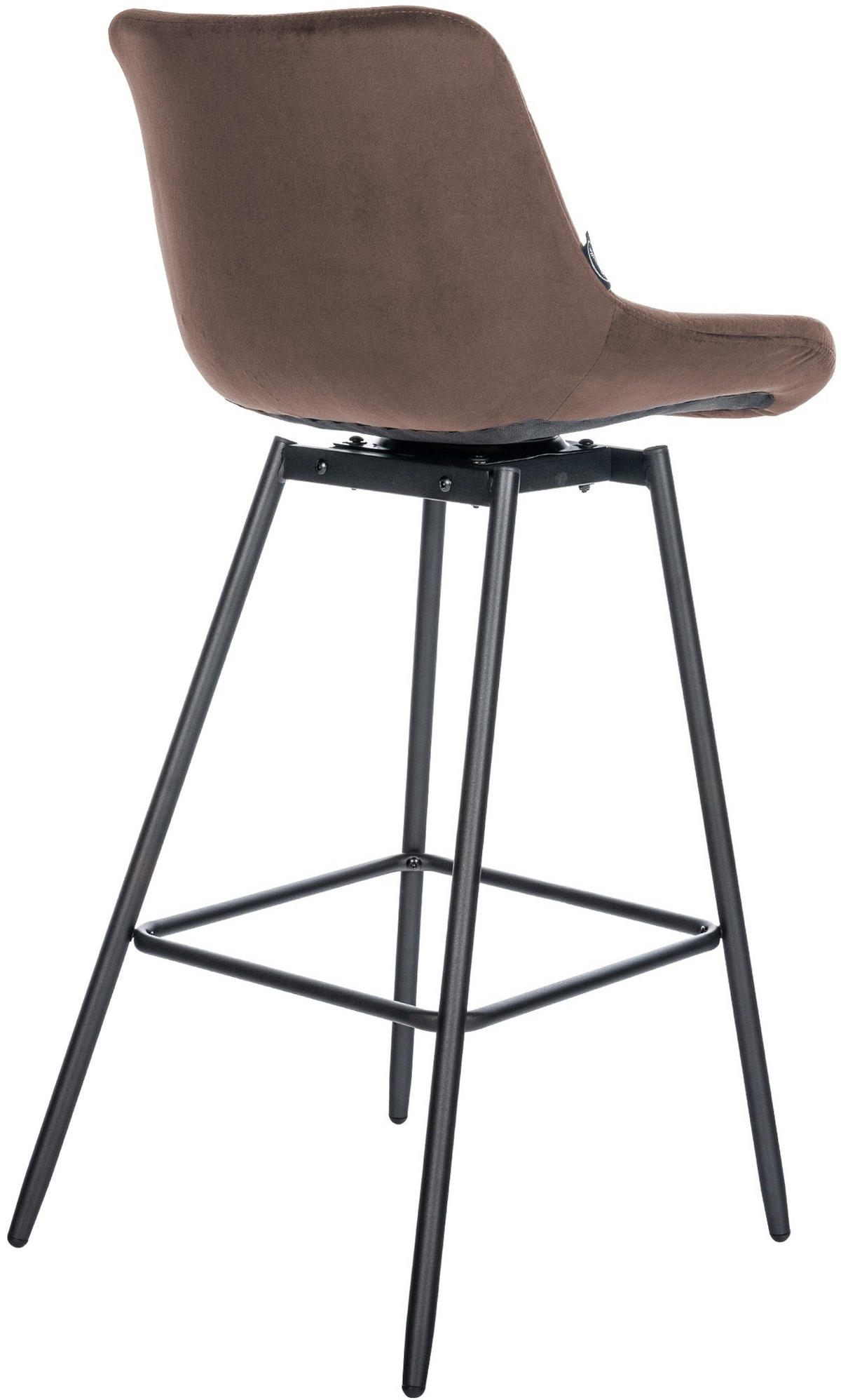 BARHOCKER Samt braun - Schwarz/Braun, Textil/Metall (49/105/56cm) - CLP
