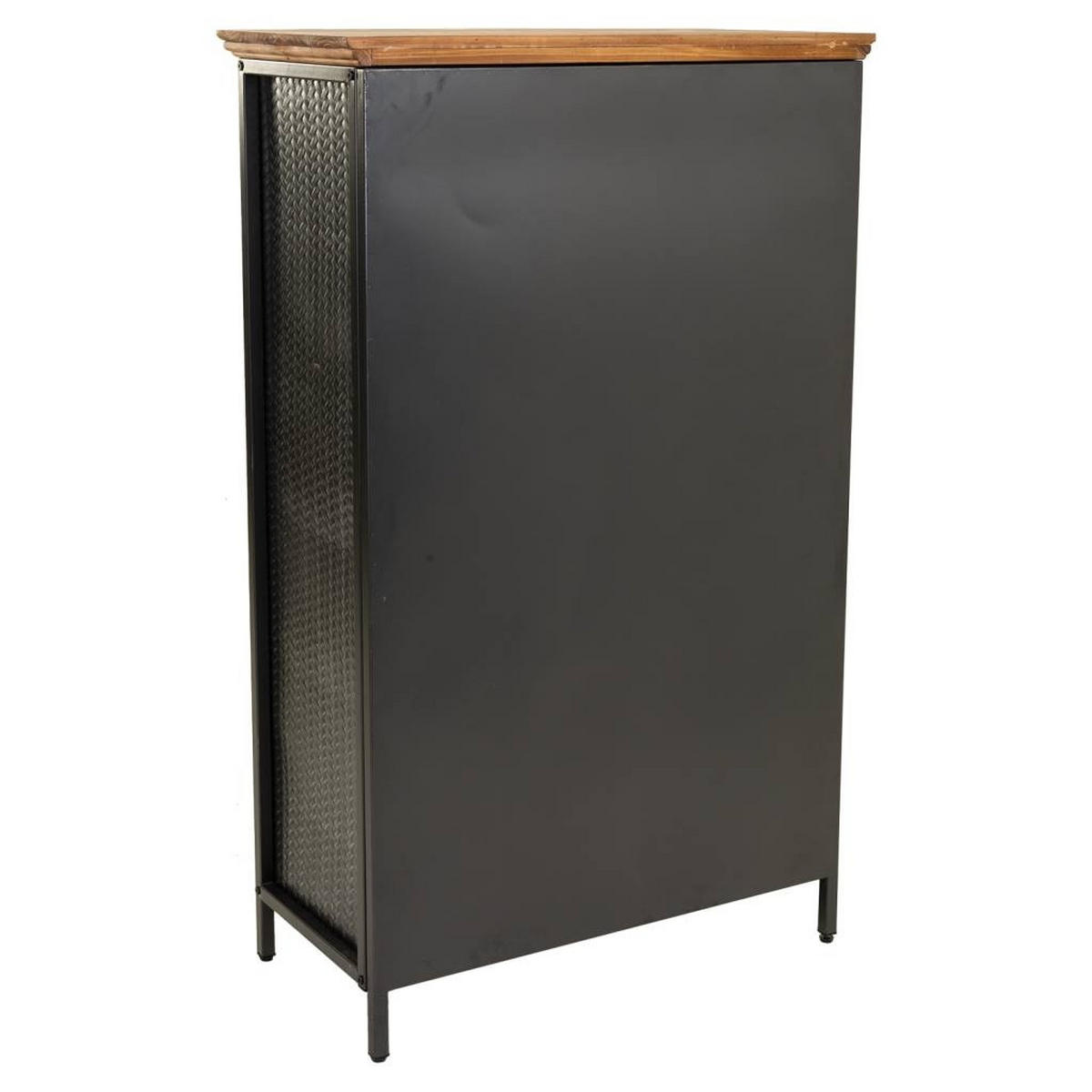 VITRINE aus Metall und Holz, Schwar, 76x37x125 - Multicolor, Metall (76/124.5/37cm) - Wanderlust