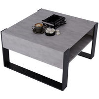 COUCHTISCH Holzwerkstoff rechteckig stabil Grau 45/71.5/68cm - Schwarz/Grau, Holzwerkstoff (71.5/68/45cm) - CraftPAK
