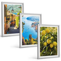 BILDER SET 3er Set - 40x60 cm Silberner Rahmen - Straßen am Meer, ein Meer aus Zitronen - Silberfarben, Kunststoff (40/60cm) - TULUP