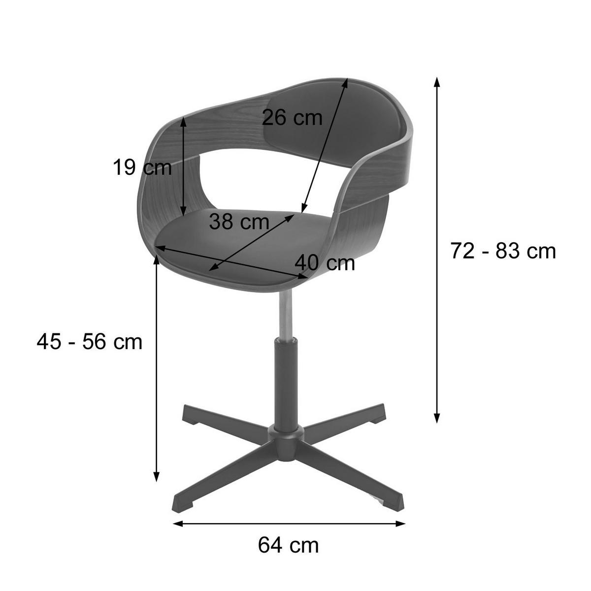 BÜROSTUHL Anthrazit - Anthrazit, Textil (64/83/64cm) - MCW