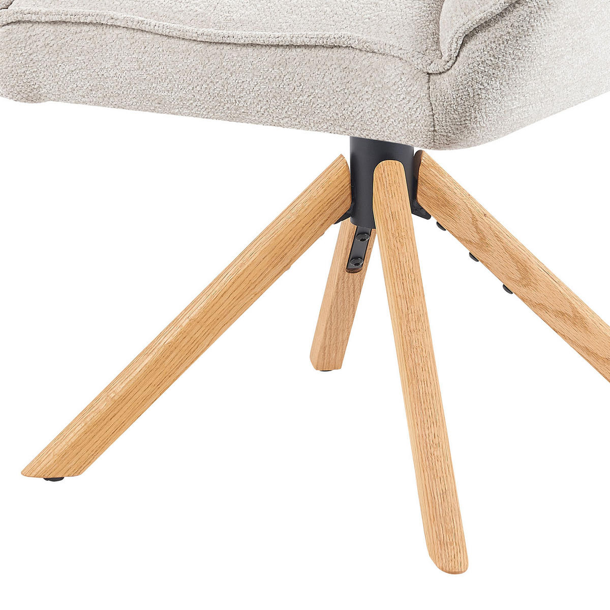 DREHSTUHL Mika-Leon - Honigeiche/Creme, Eichenholz/Holz (60/88/68cm) - DUBI Möbel