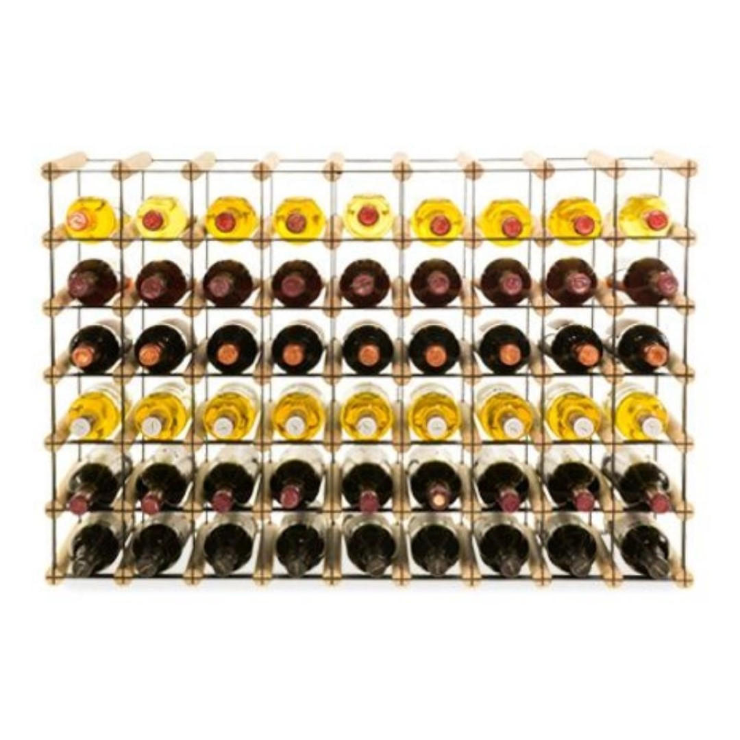 WEINREGAL Vinotega Mod Metal 62,5x92,5x24,5 cm 9x6 Flaschen Massives Kiefernholz Natur - Naturfarben, Holz (92.5/62.5/24.5cm) - PROREGAL