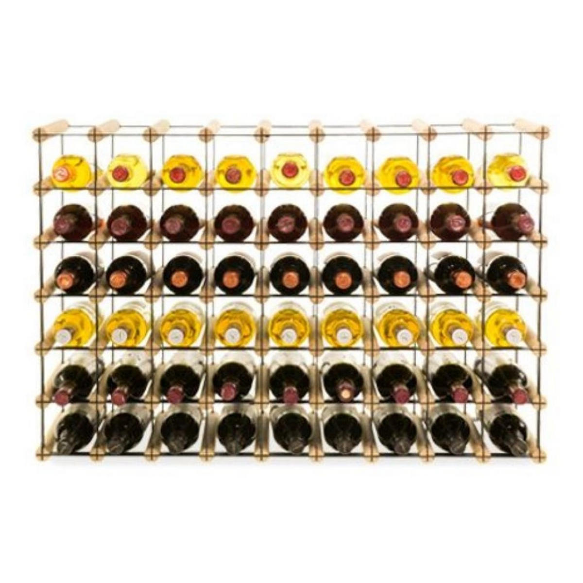 WEINREGAL Vinotega Mod Metal 62,5x92,5x24,5 cm 9x6 Flaschen Massives Kiefernholz Natur - Naturfarben, Holz (92.5/62.5/24.5cm) - PROREGAL