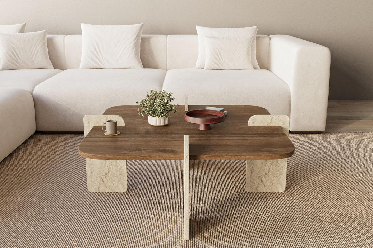 COUCHTISCH poalla Braun - Braun, Holz (90/90/35cm) - Habitat Garten