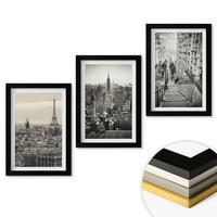WANDBILDER 3er-Set - 20x30 cm Schwarzer Rahmen - Aussicht Paris New York Treppen - Schwarz, Kunststoff (20/30cm) - ArtPrintCave