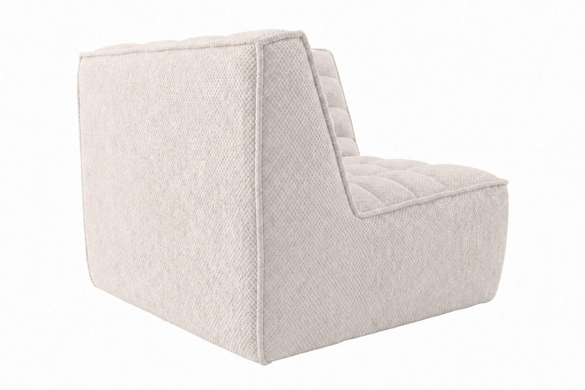 ROHOVÝ MODUL, plyšová tkanina Pop, Ice, LAZY - bílá, dřevo (93/76/93cm) - Kaiser Möbel