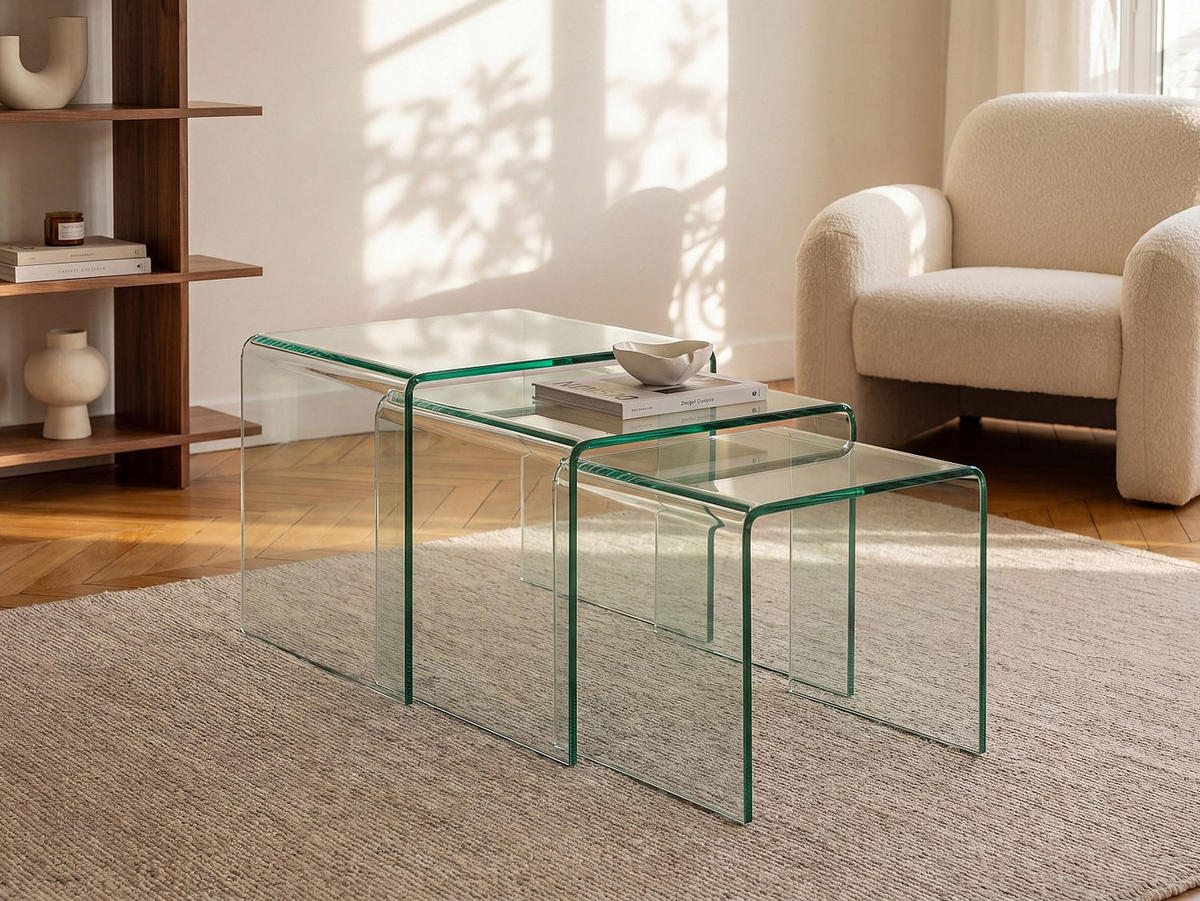 COUCHTISCH - 42 cm x 42 cm - glas - transparent Minka - Transparent, Glas (42/42/42cm) - Vente-Unique