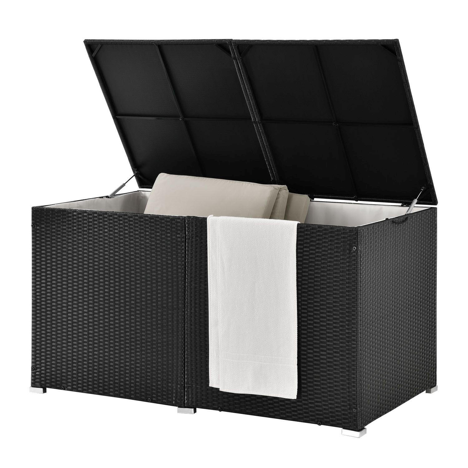 AUFLAGENBOX Ikaria schwarz - Schwarz, Kunststoff (145/80/83cm) - Juskys