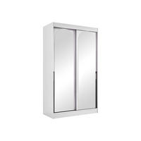SCHIEBETÜRENSCHRANK Modin 120 - Schwarz/Weiß, Holzwerkstoff/Kunststoff (120/216/65cm) - MIRJAN24
