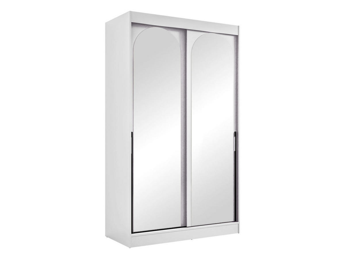 SCHIEBETÜRENSCHRANK Modin 120 - Schwarz/Weiß, Holzwerkstoff/Kunststoff (120/216/65cm) - MIRJAN24