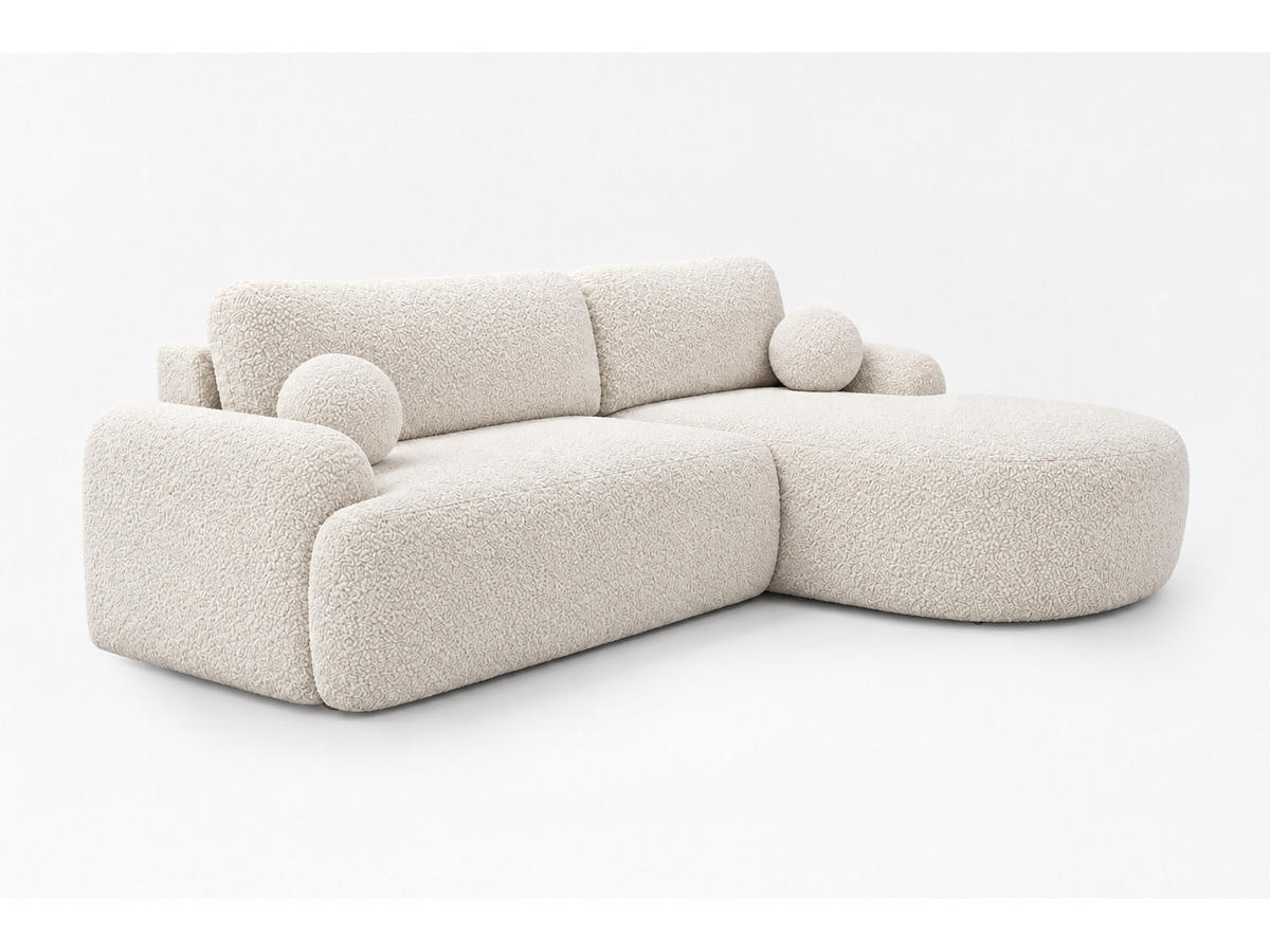 ECKSOFA Aurio Beige Rechts - Beige, Holz/Textil (261/177cm) - Graingold