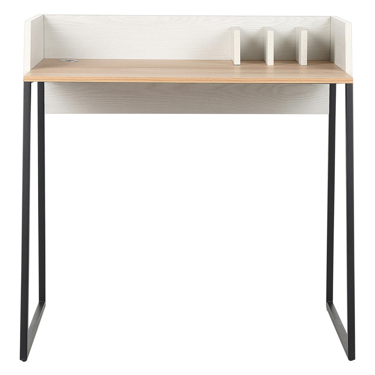 SCHREIBTISCH hellerHolzfarbton/weiß 90/60/90 cm Anah - Hellgrau, Holzwerkstoff (60/90/90cm) - Beliani